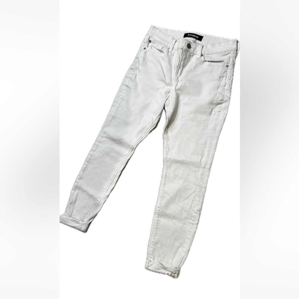 Express 2 Regular White Jean Legging Mid Rise